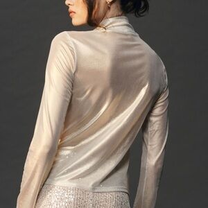 Anthropologie Gold Sheer Turtleneck (sold out color)